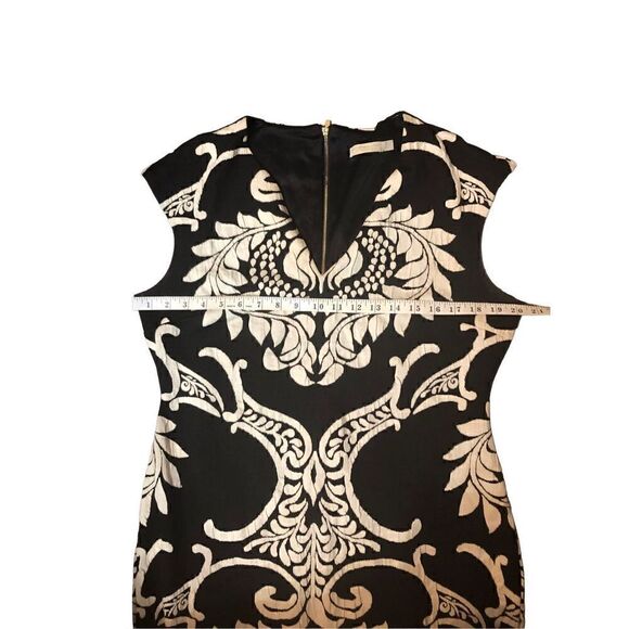 New York & Company black and cream floral botanical midi dress size LP - Picture 12 of 13